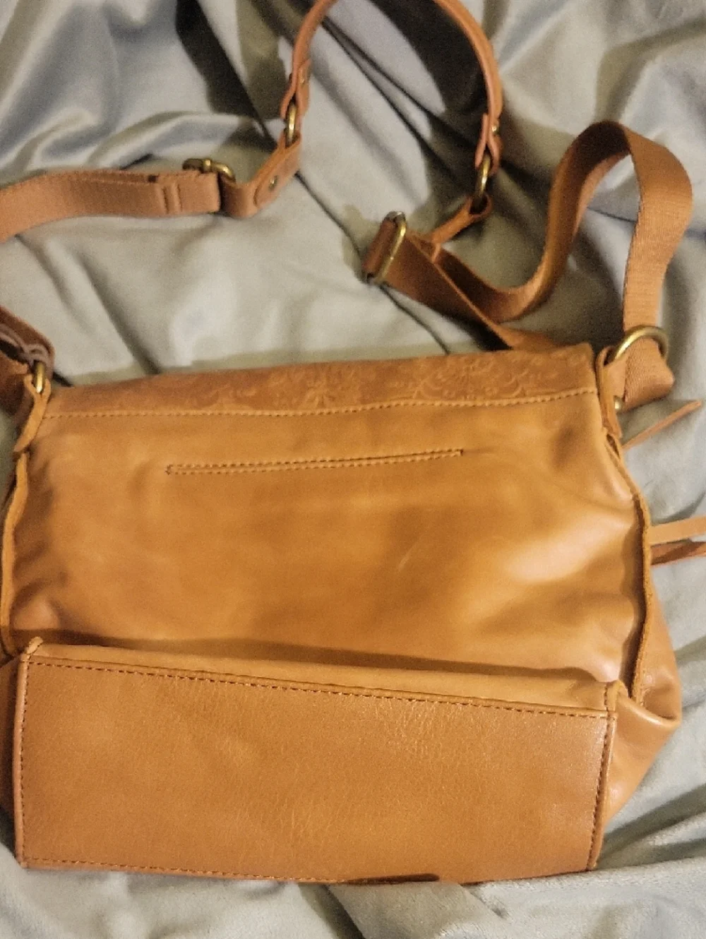 The Sak Tan Embossed Leather Crossbody with Tassel - Picture 3 of 8